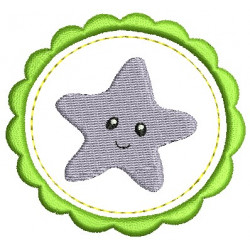 Stickmuster - Seestern Button